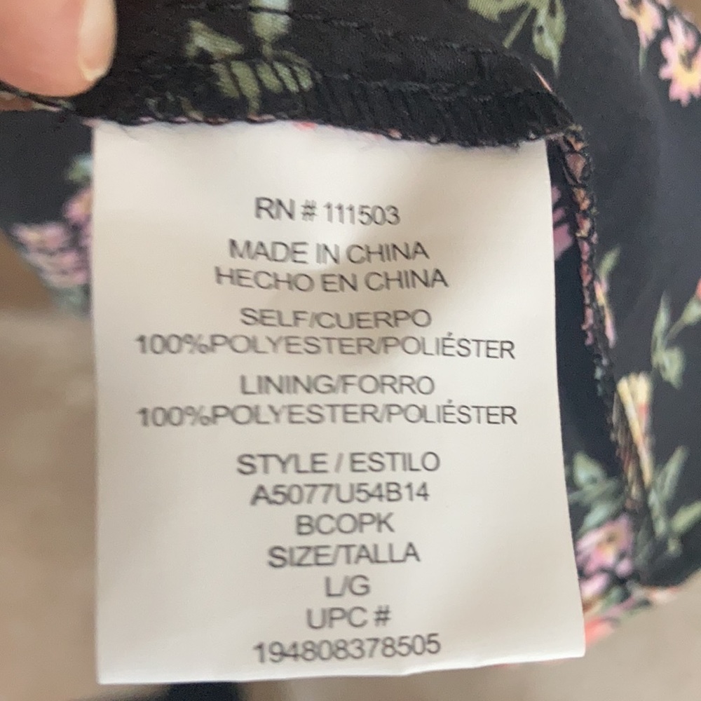 Lily Rose floral print dress lightweight padded bust  boho L juniors - Picture 14 of 17